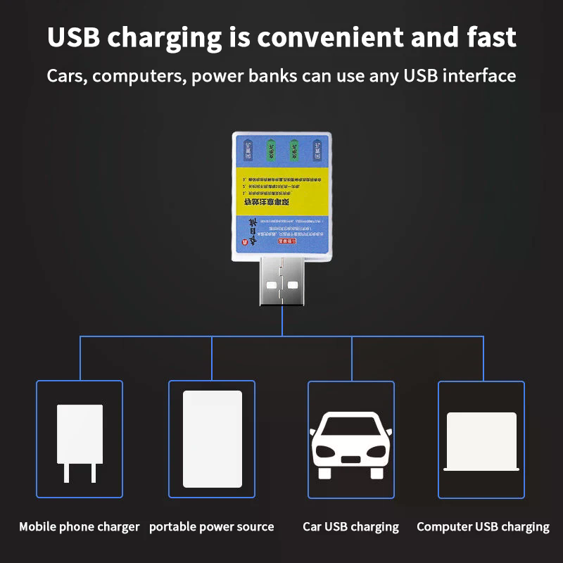 Fish Finder Charger - Pływak z akumulatorem CR425, ładowarka USB,