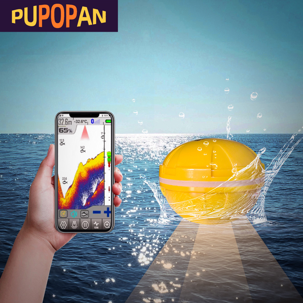 Fish Finder Gps - PUPOPAN 100M Nowy Inteligentny Lokalizator Ryb