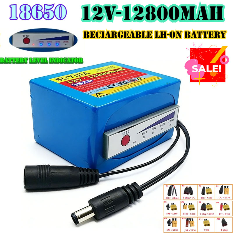 Fish Finder Portable - Akumulator litowy 18650 3s2p 12V 12800mAh