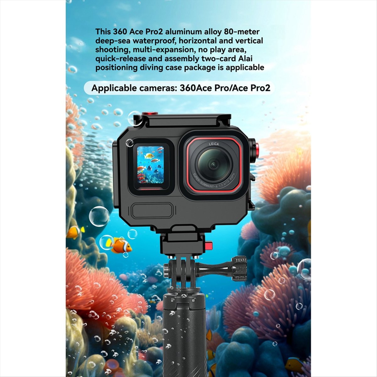 Underwater Camera - Wodoodporna obudowa M05K 263FT/80M do Insta360