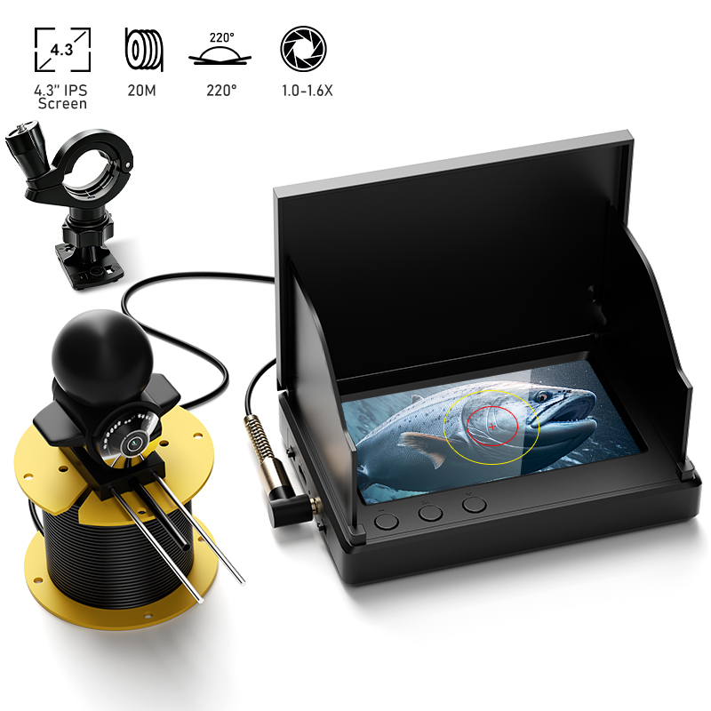 Fishing Depth Finder - Kamera wędkarska z noktowizorem, ekran 4,3'',