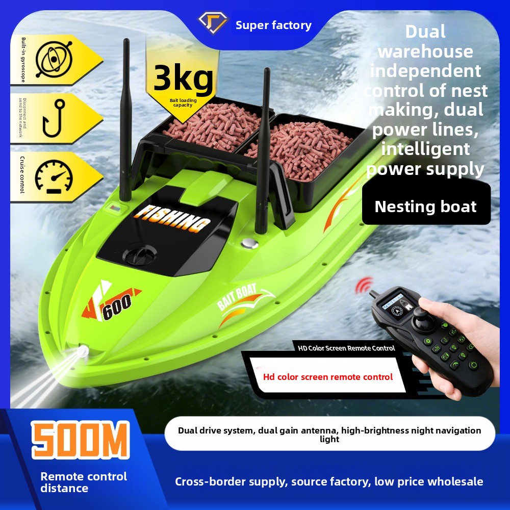 Łódka zanętowa RC 500M z dwoma – Fish Finder Cable recenzja i cena