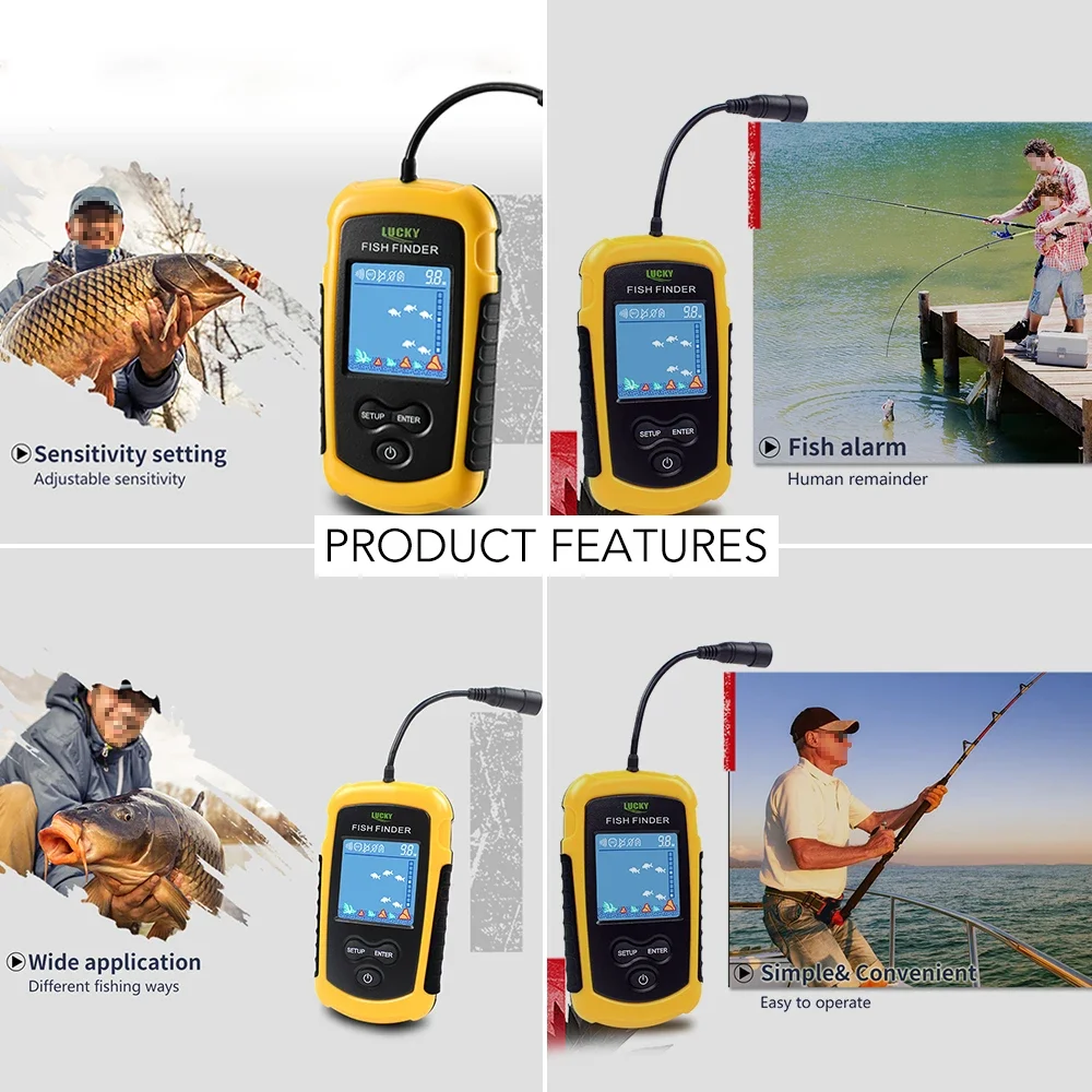 Szczęśliwy kolorowy ekran LCD  – Fish Finder Transducer recenzja i cena