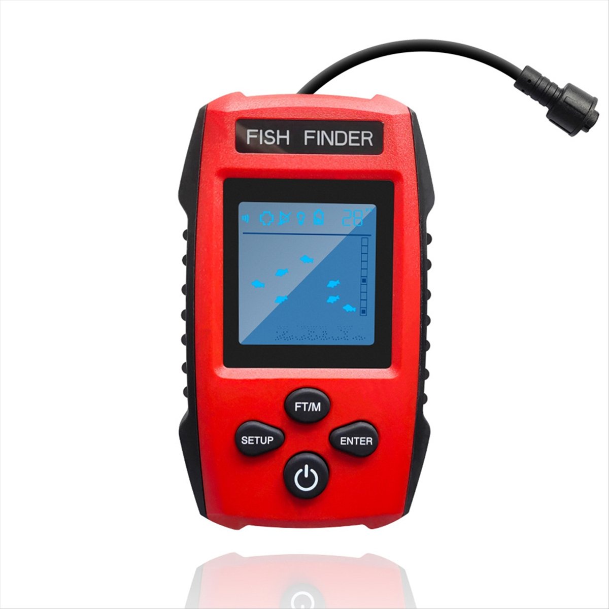 Kolorowy LCD Echosonda Przewod – Fish Finder Transducer recenzja i cena