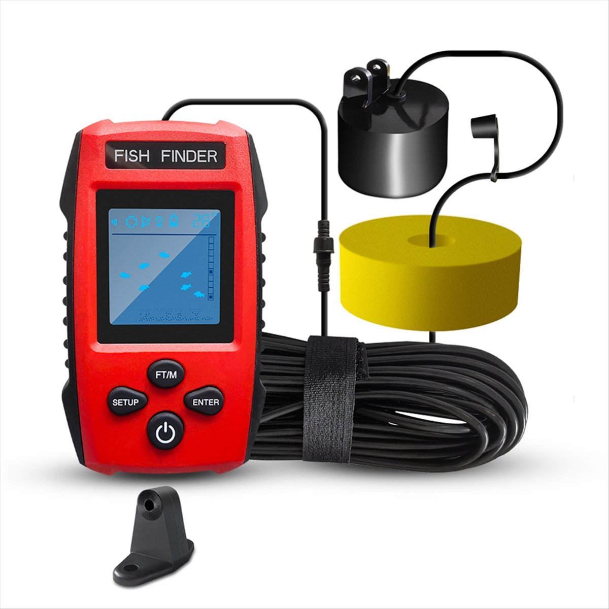 Kolorowy LCD Echosonda Przewod – Fish Finder Transducer recenzja i cena